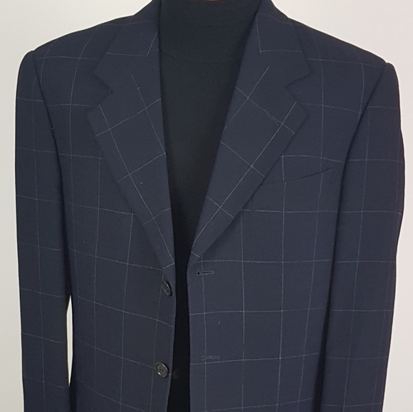 Valentino Other - VINTAGE MEN VALENTINO UOMO CHECKED BLAZER 38R blue
